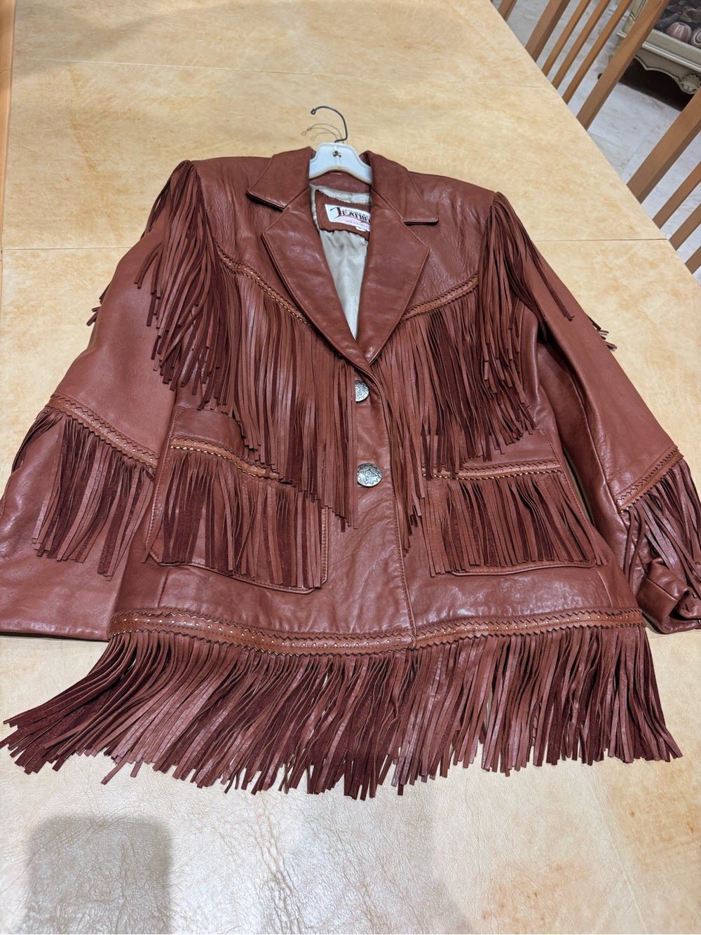 PRICE DROP:VTG,DIAMOND LEATHERS MADE in USA, lined, COGNAC LAMBSKIN LEATHER JT,M - Picture 4 of 9
